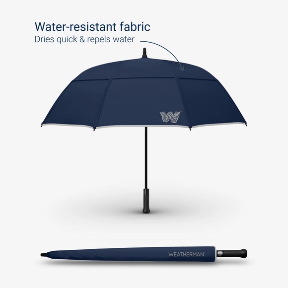 NEW 68” Weatherman Golf Umbrella - Syracuse University Navy / Orange Windproof - Picture 12 of 15